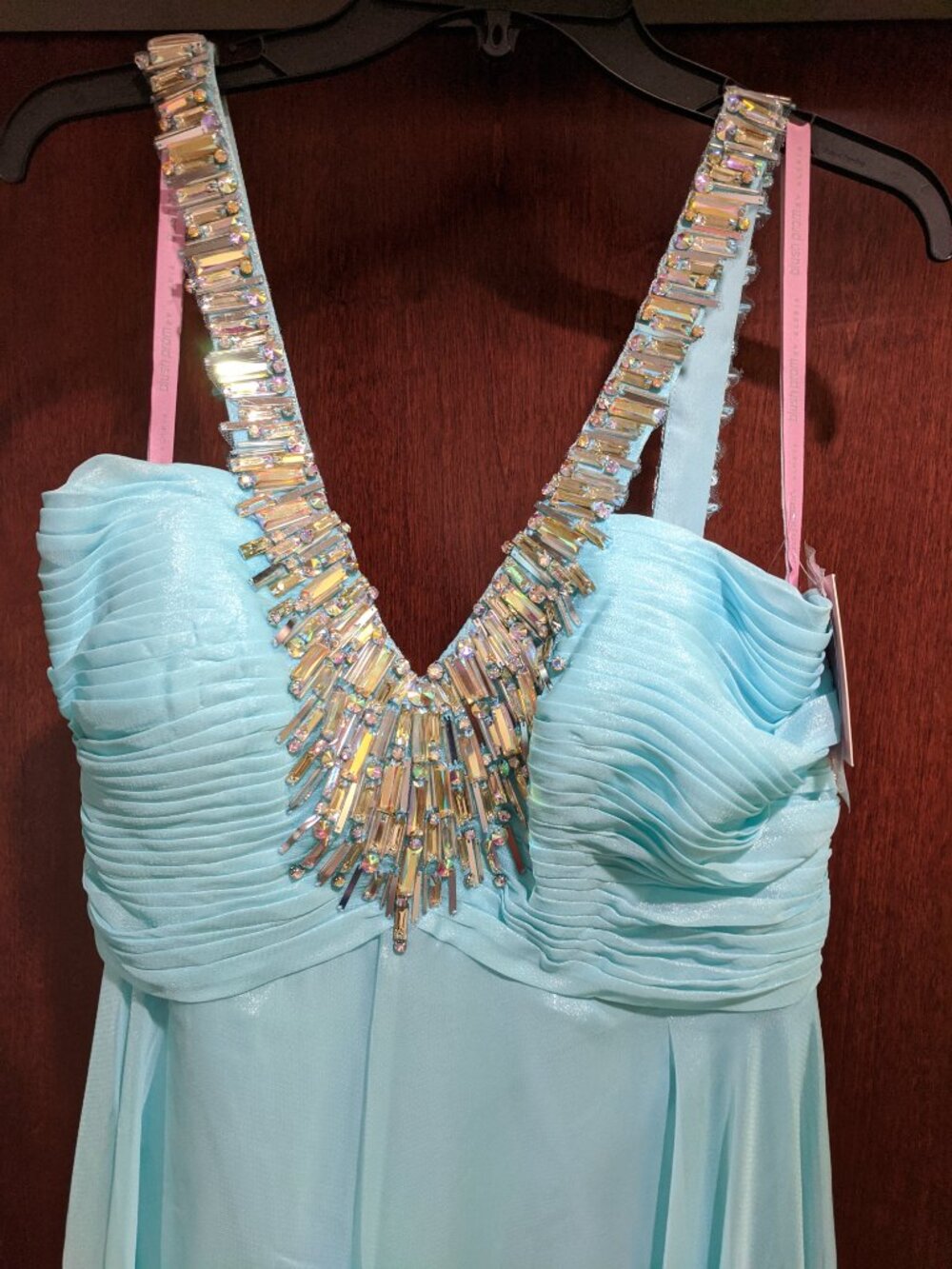 Blush Prom 9777 Size 14 Light Blue Prom Dress - Picture 4 of 8